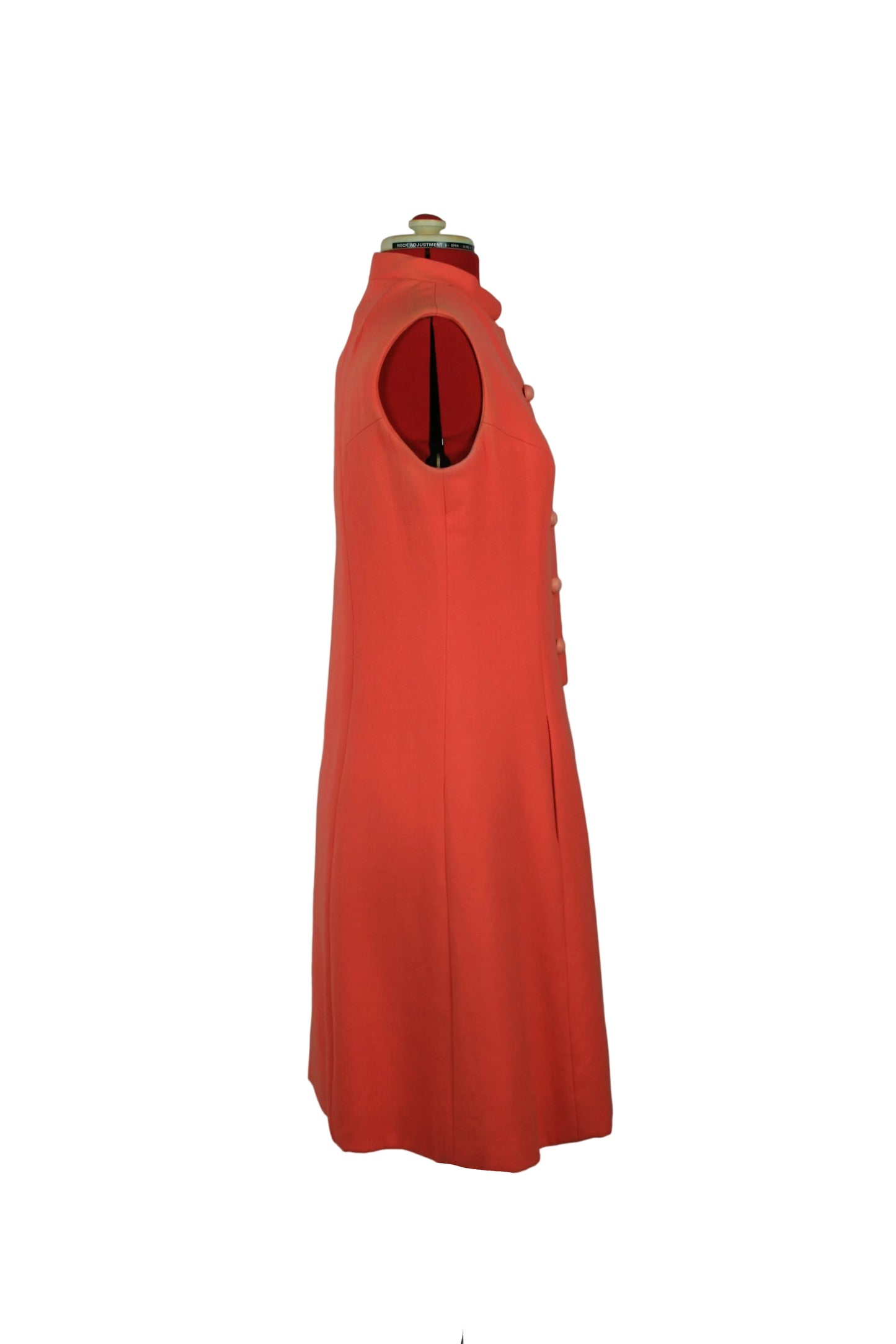 Late 1960s Mod Red A-Line Mini Dress with Mandarin Collar