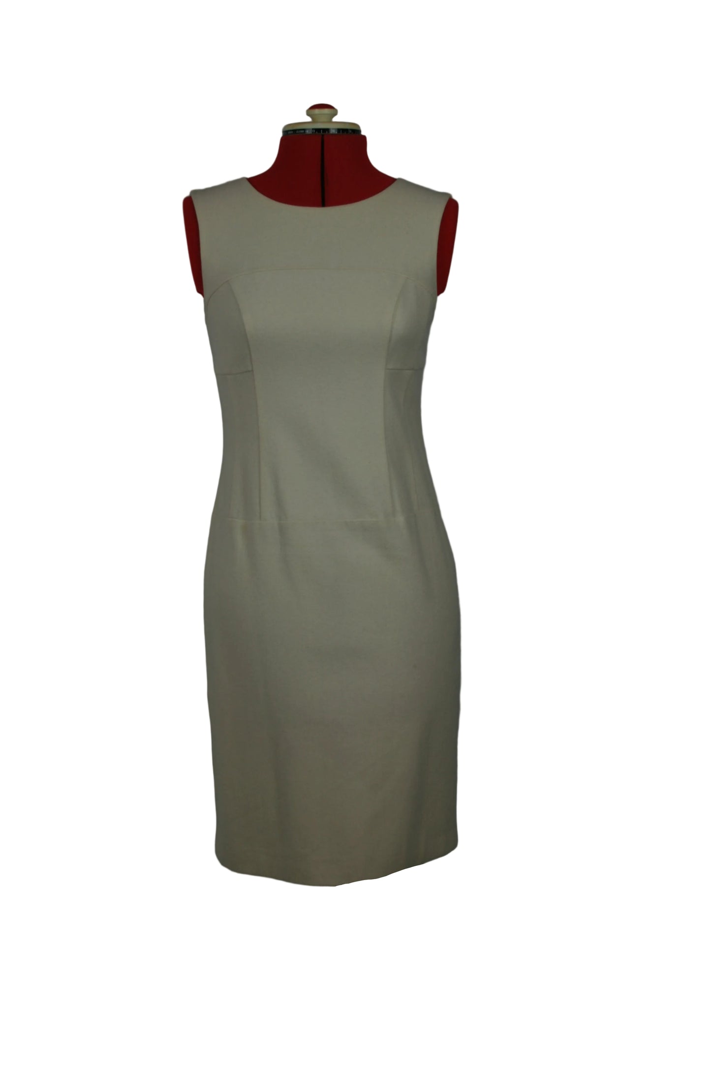 1960s Ivory Wool Sheath Dress with Statement Zip Back Detail