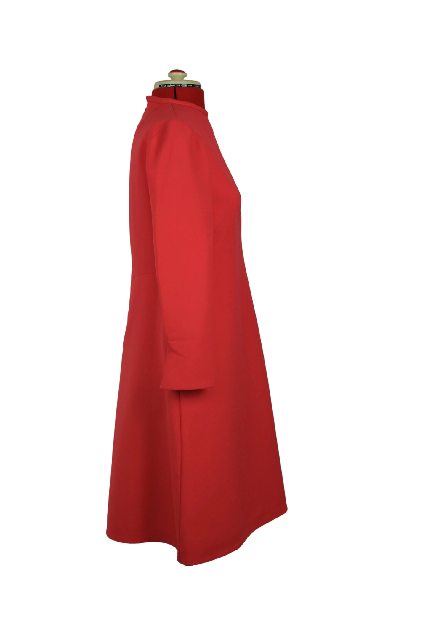 Late 1960s Sculptural Red Mod Dress with Fringe Detail Peggy French Couture