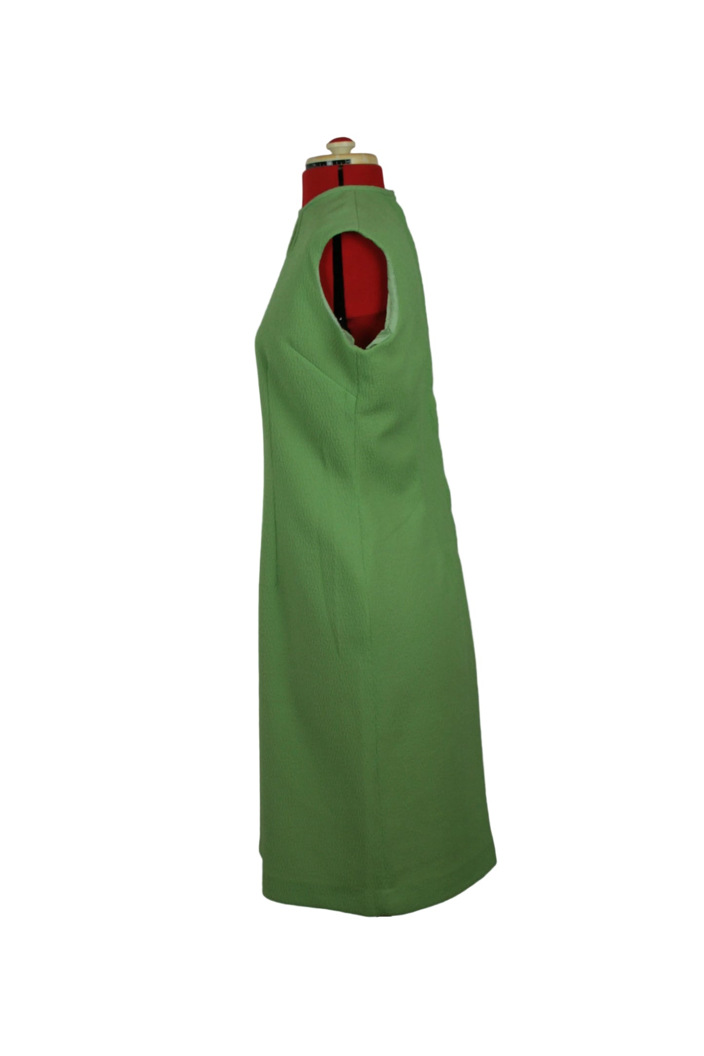 Late 1960s Sleeveless Green Shift with Cut-Out Detail
