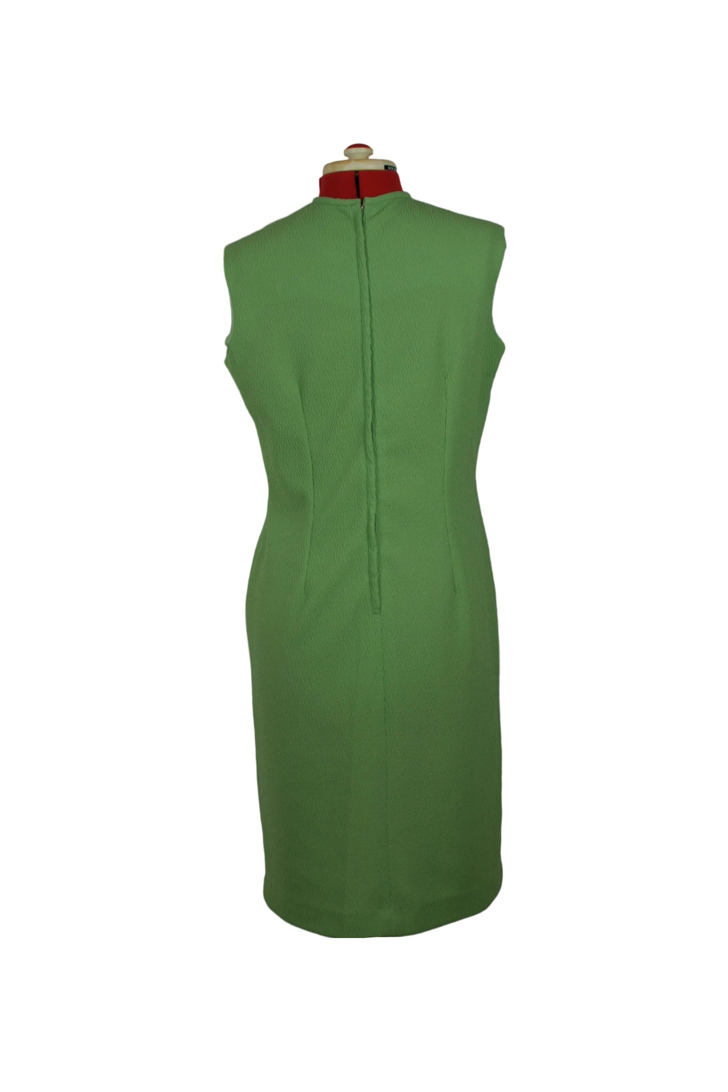 Late 1960s Sleeveless Green Shift with Cut-Out Detail