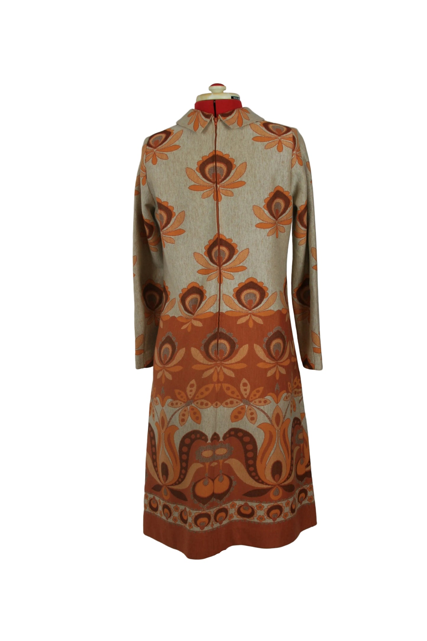 Late 1960s Jeannie Jersey Mod Dress, Floral Knit