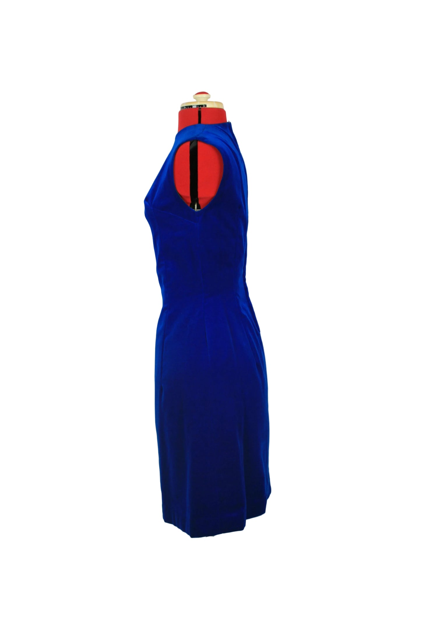Late 1950s / Early 1960s Royal Blue Velvet Cocktail Dress