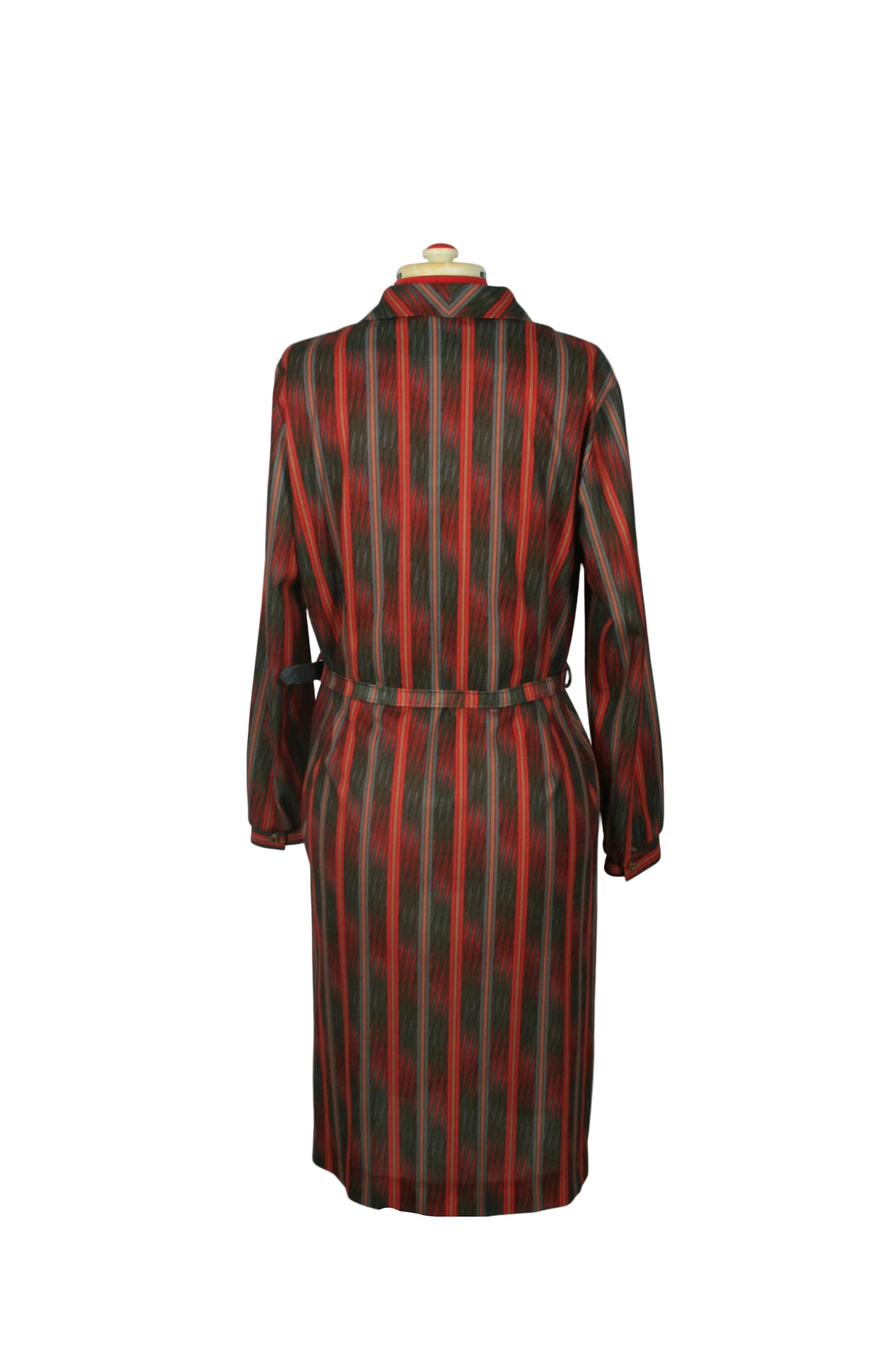 Vintage graphic print dress with belt – late 60s / early 70s mod style Lazarus