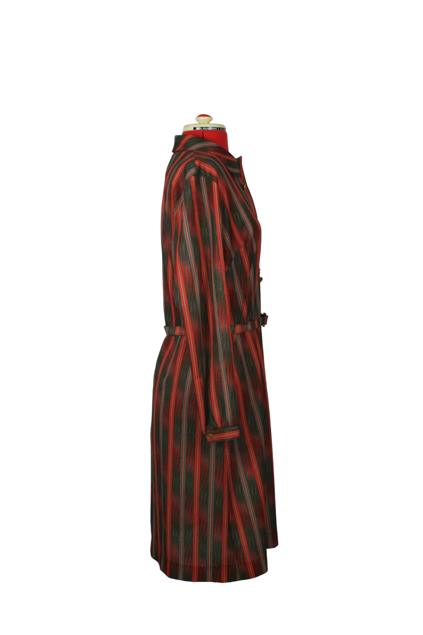 Vintage graphic print dress with belt – late 60s / early 70s mod style Lazarus