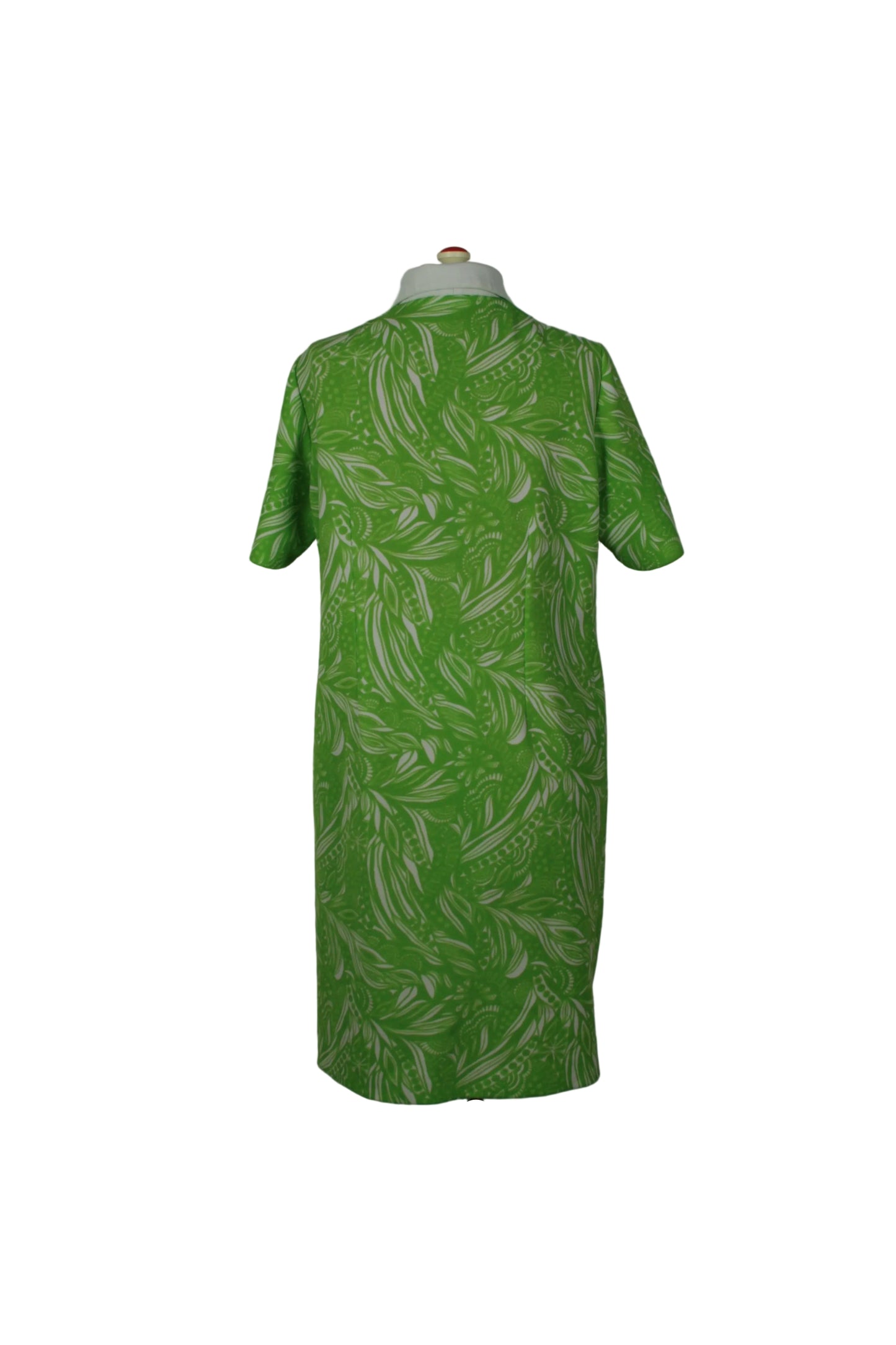 Late 1960s Crimplene Mod Shift Dress – Psychedelic Green Print