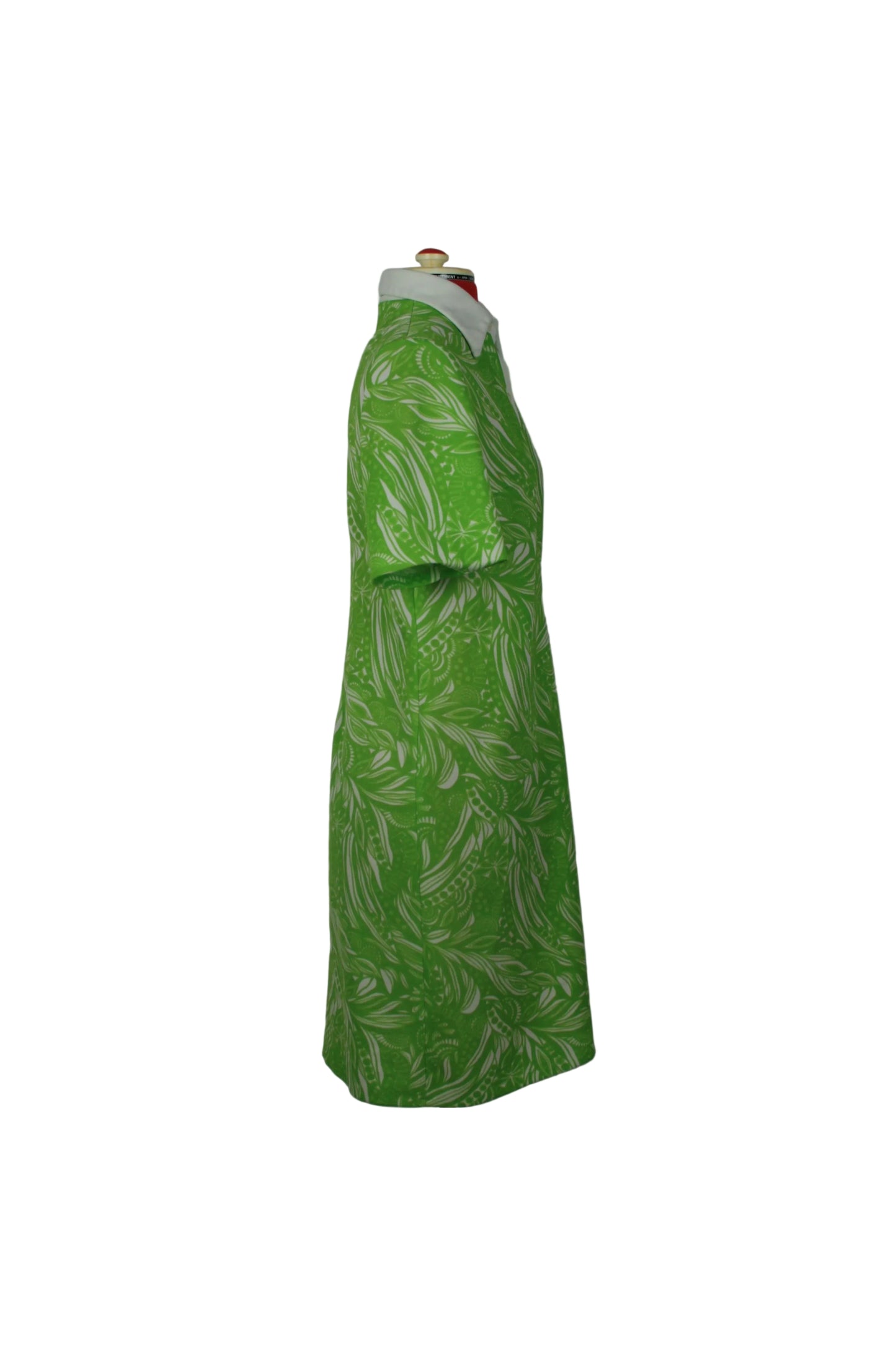 Late 1960s Crimplene Mod Shift Dress – Psychedelic Green Print