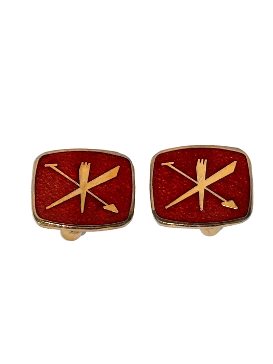 c.1970s True Vintage Labour Party Red Enamel Cufflinks