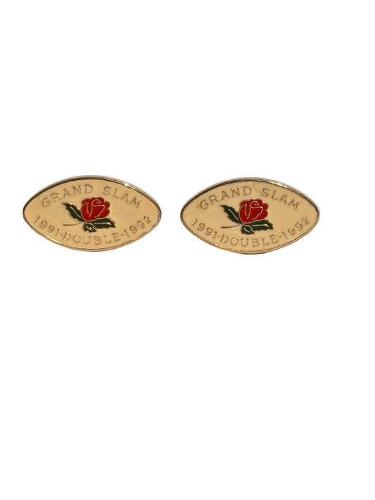 1991s Vintage Grand Slam Rose Cufflinks – England Rugby Double 1992