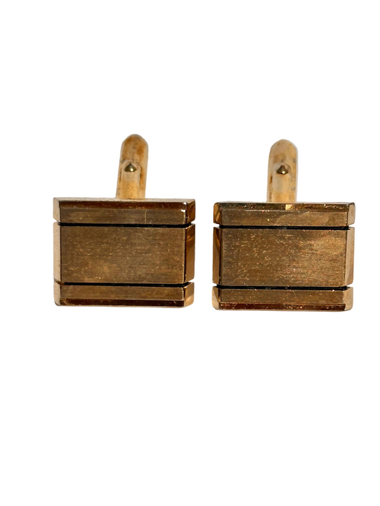 c.1970s Vintage Minimalist Gold Tone Cufflinks