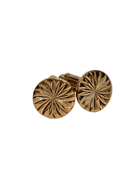 c.1960s True Vintage Gold Tone Atomic Sunburst Cufflinks