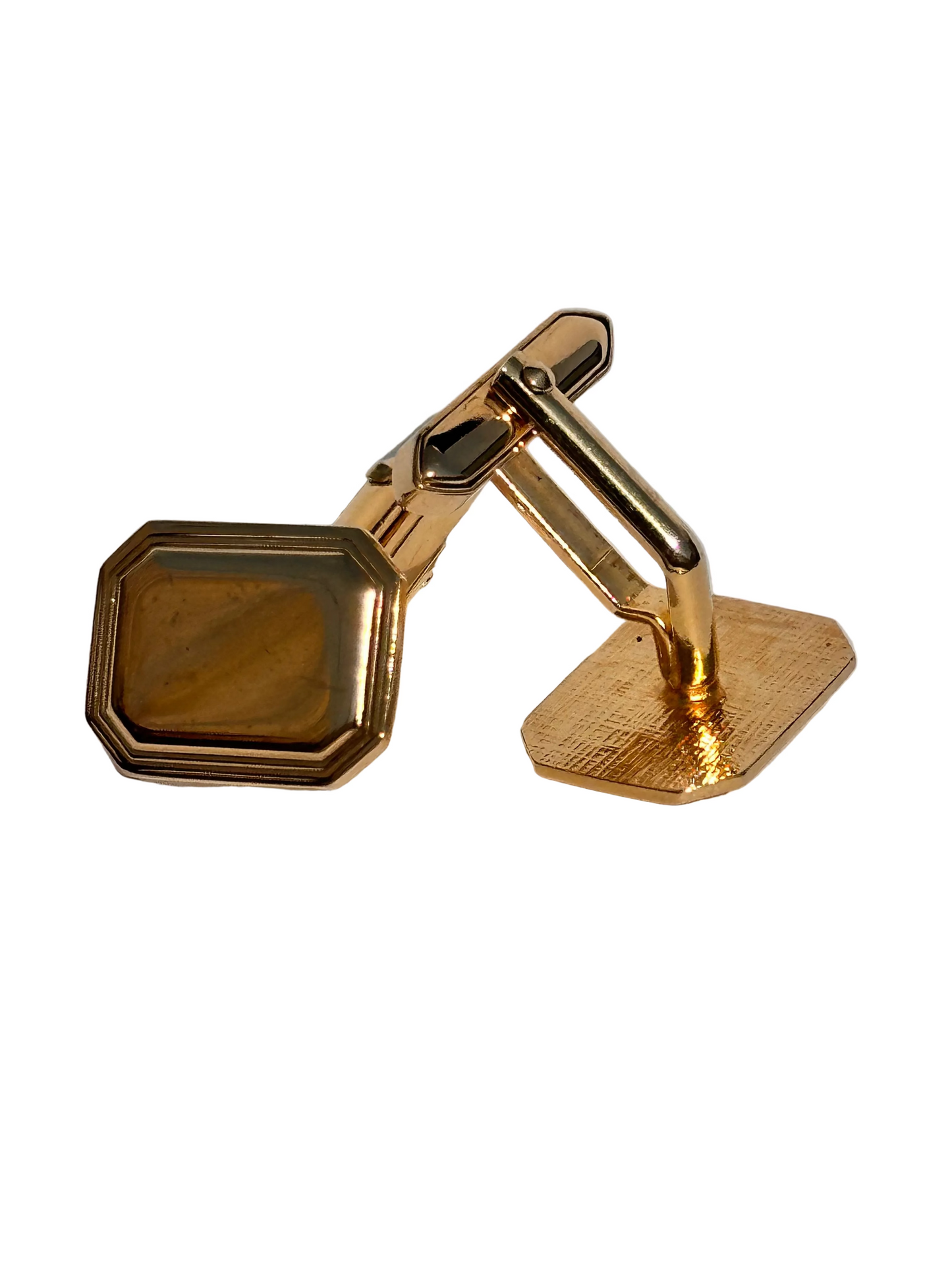 c.1960s True Vintage Gold Tone Octagonal Cufflinks