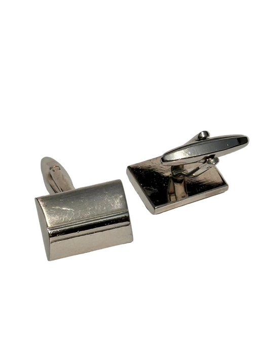 c.1960s True Vintage Minimalist Silver Tone Cufflinks
