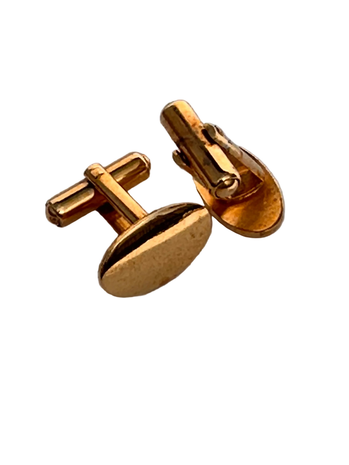 c.1960s True Vintage Gold Tone Oval Cufflinks