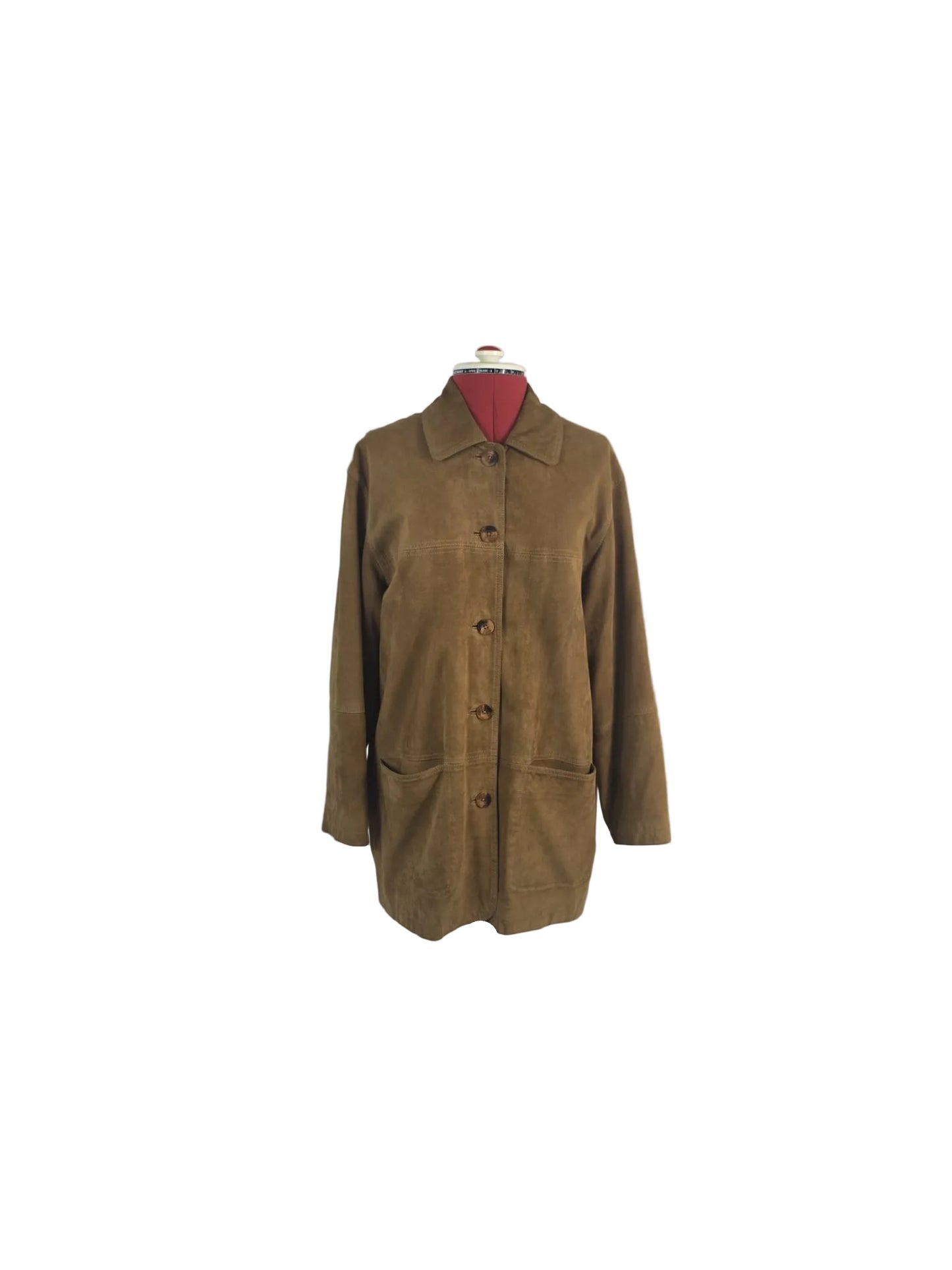1990s Vintage Brown Suede Jacket,  DW Shop, Minimalist 90s Style
