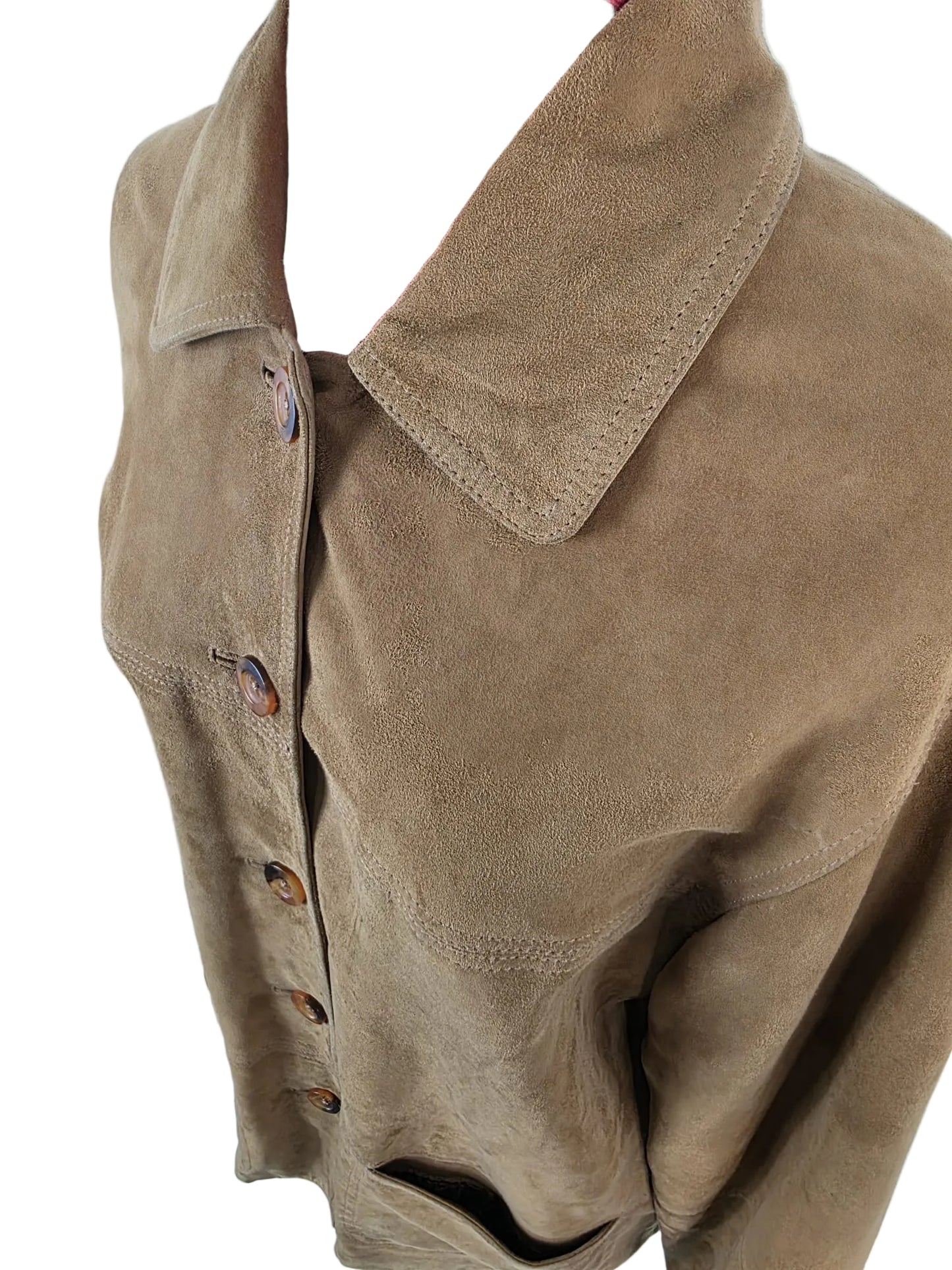 1990s Vintage Brown Suede Jacket,  DW Shop, Minimalist 90s Style
