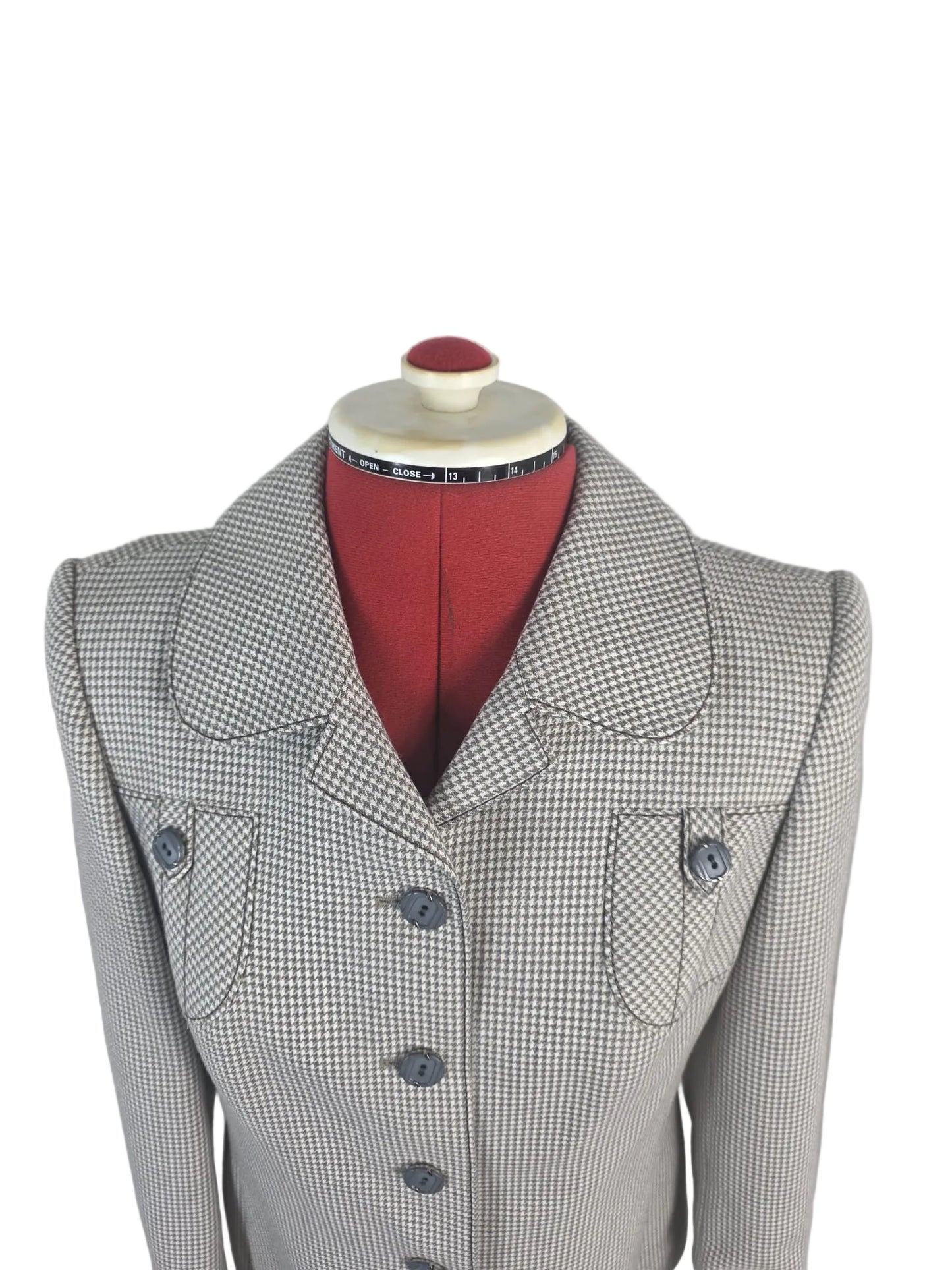 Late 1980s Vintage Houndstooth Power Blazer, Heritage Tailoring Inspired