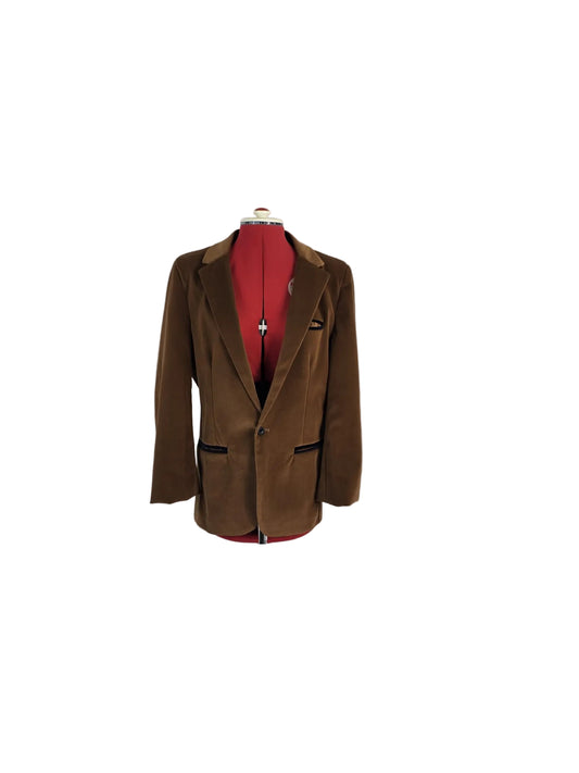 Late 1960s Inspired Velvet Tailored Blazer, Mod Minimalism