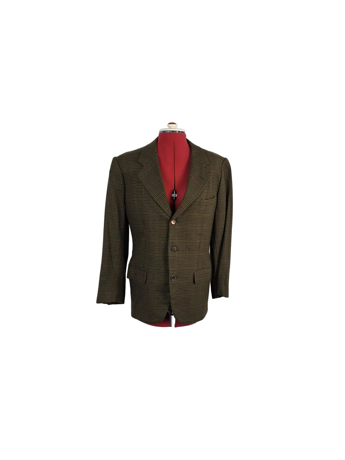 1970s/80s Genuine Vintage Houndstooth Blazer Brown Tailored Jacket