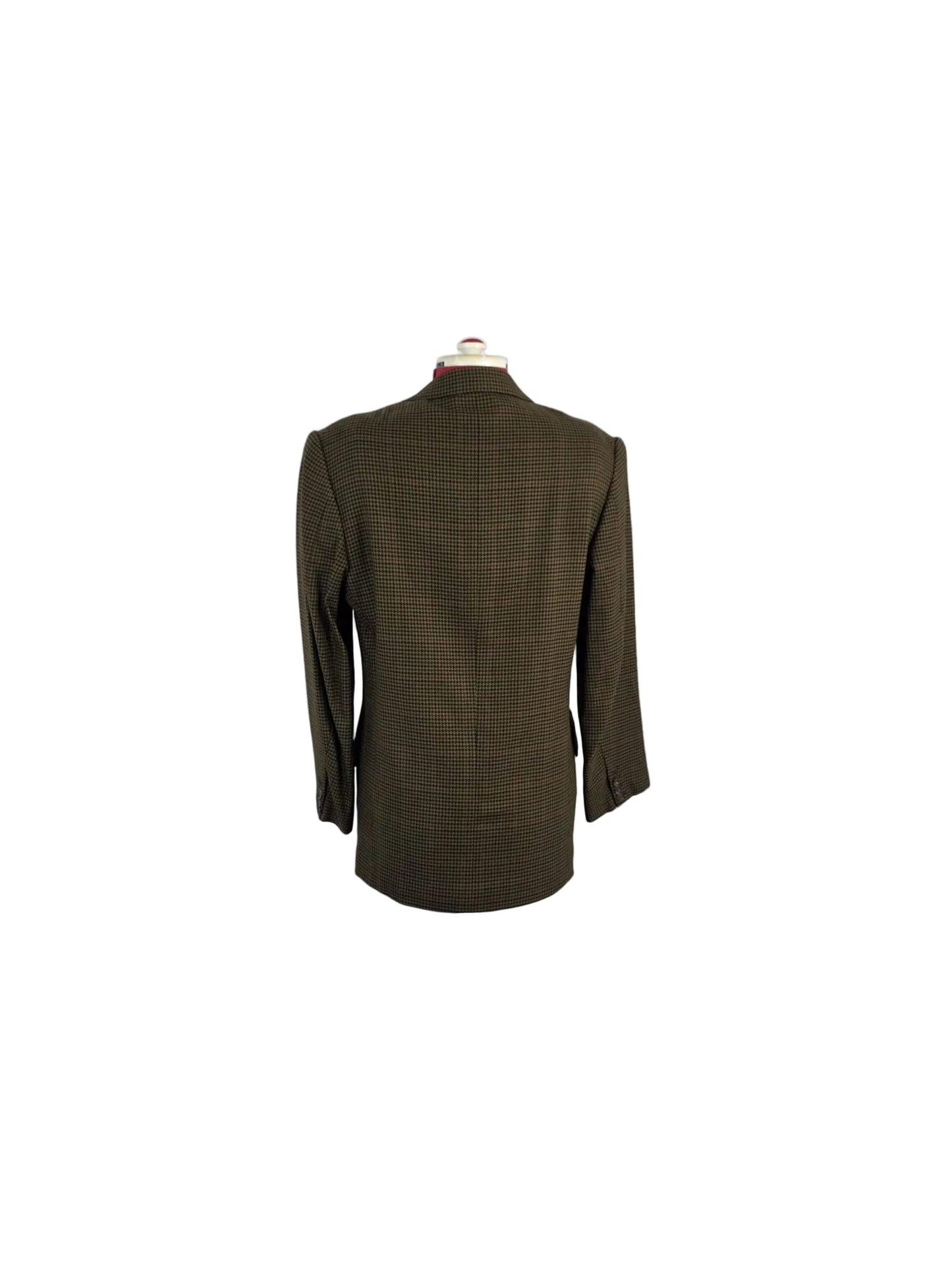 1970s/80s Genuine Vintage Houndstooth Blazer Brown Tailored Jacket