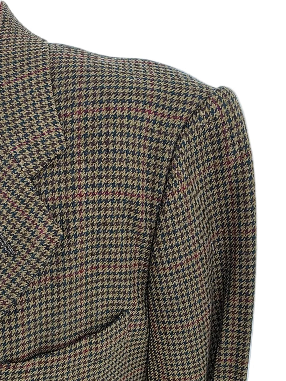 1970s/80s Genuine Vintage Houndstooth Blazer Brown Tailored Jacket