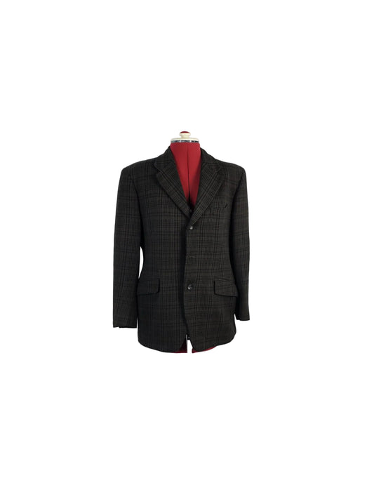 Vintage 1970s John Collier Tweed Blazer Classic Glen Check, British Heritage Style