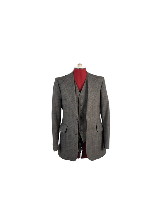 Vintage 1970s John Collier 2-Piece Tweed Set, Jacket & Waistcoat , Glen Check British Heritage