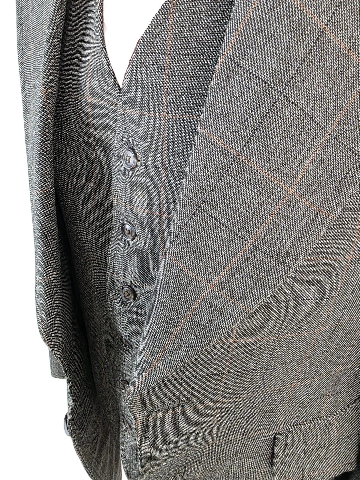 Vintage 1970s John Collier 2-Piece Tweed Set, Jacket & Waistcoat , Glen Check British Heritage