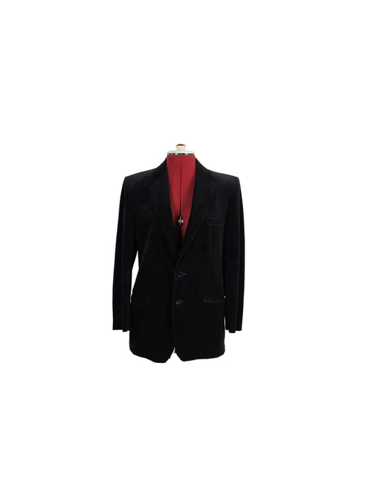 Vintage 1970s John Collier Black Velvet Blazer – Luxury Tailored Evening Jacket