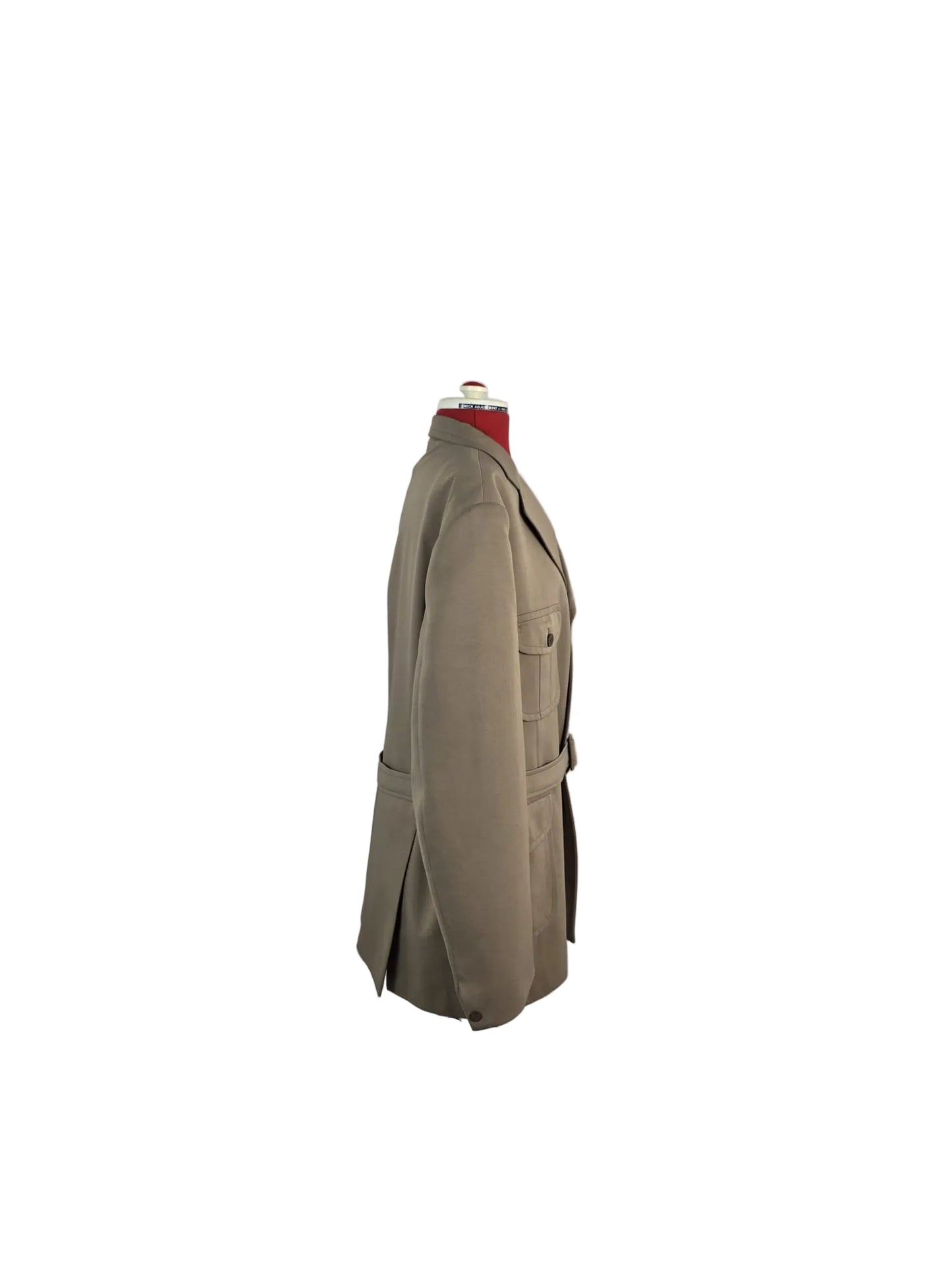 Vintage 1970s John Collier Belted Safari Jacket Milium Insulated Lining, Tan Bush Jacket
