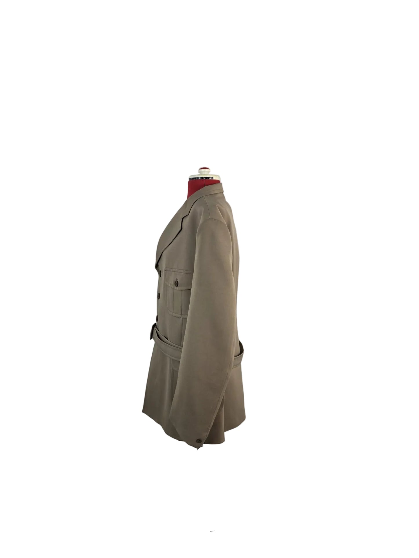 Vintage 1970s John Collier Belted Safari Jacket Milium Insulated Lining, Tan Bush Jacket