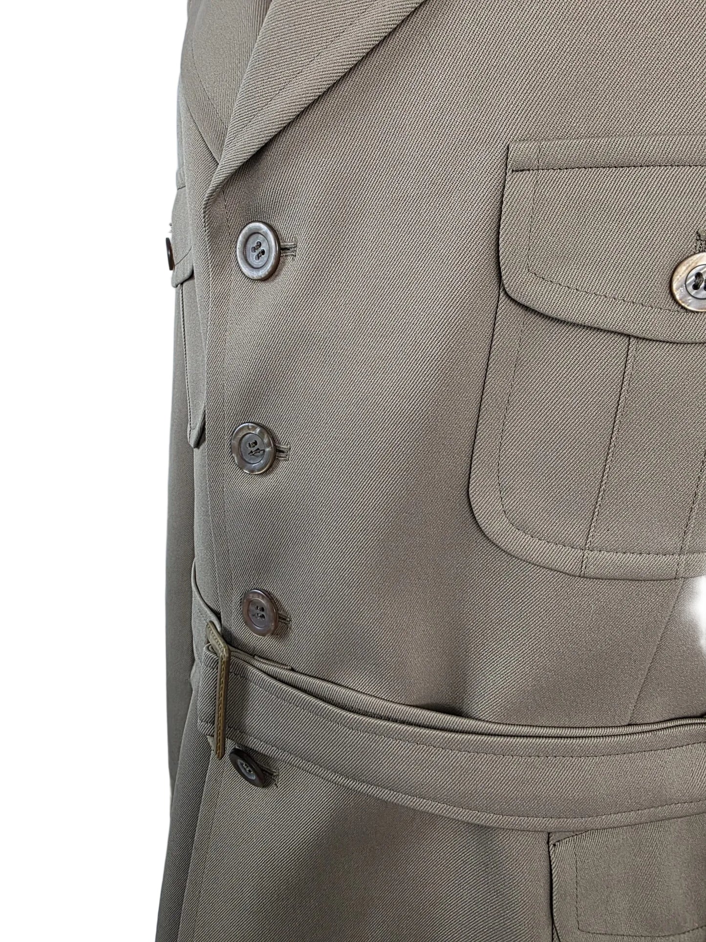 Vintage 1970s John Collier Belted Safari Jacket Milium Insulated Lining, Tan Bush Jacket