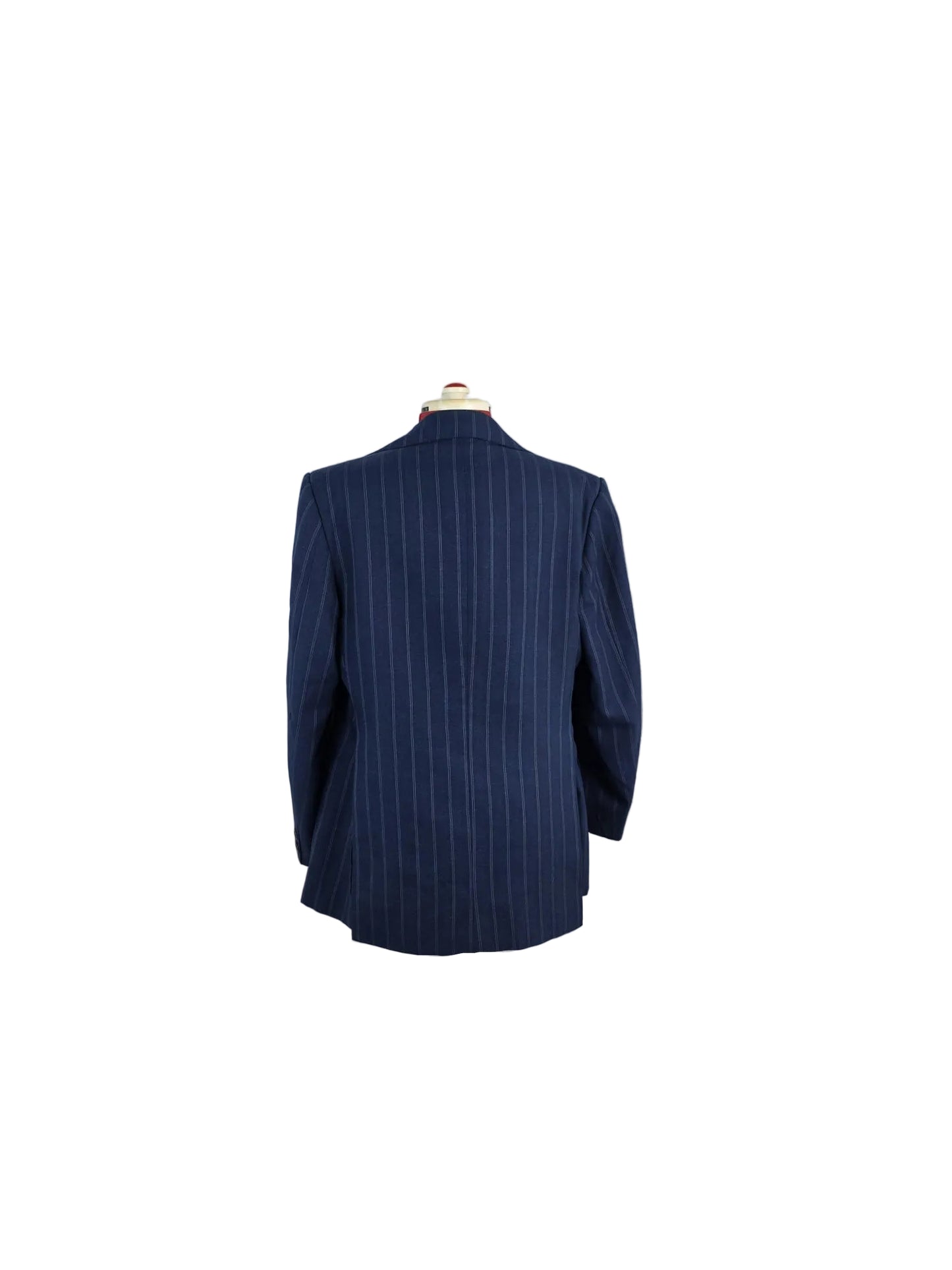 Vintage 1970s John Collier Pinstripe Blazer – Milium Insulated Lining – Navy Blue Tailored Suit Jacket