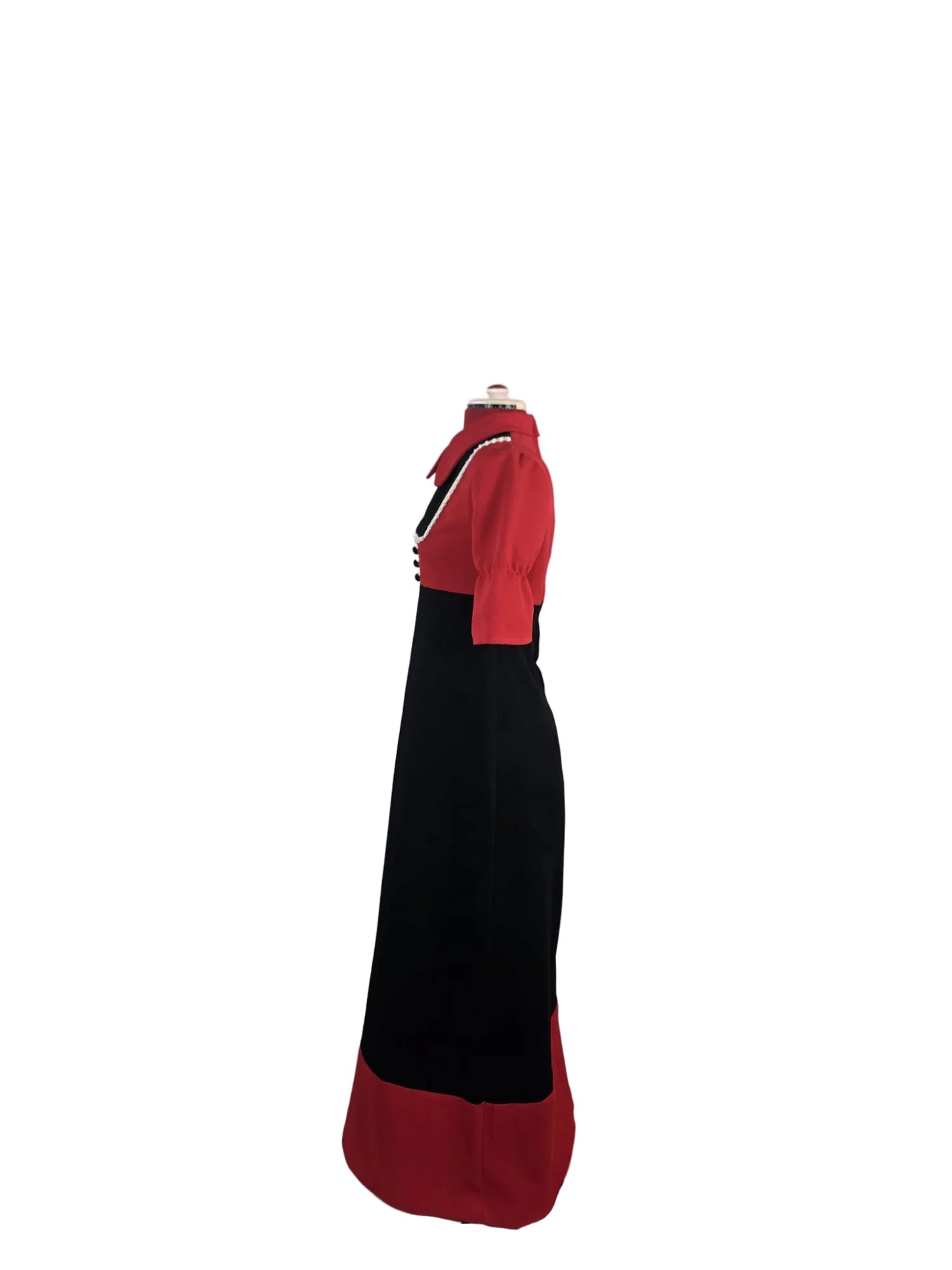 1970s Ranett Modeller Contrast Collar Dress