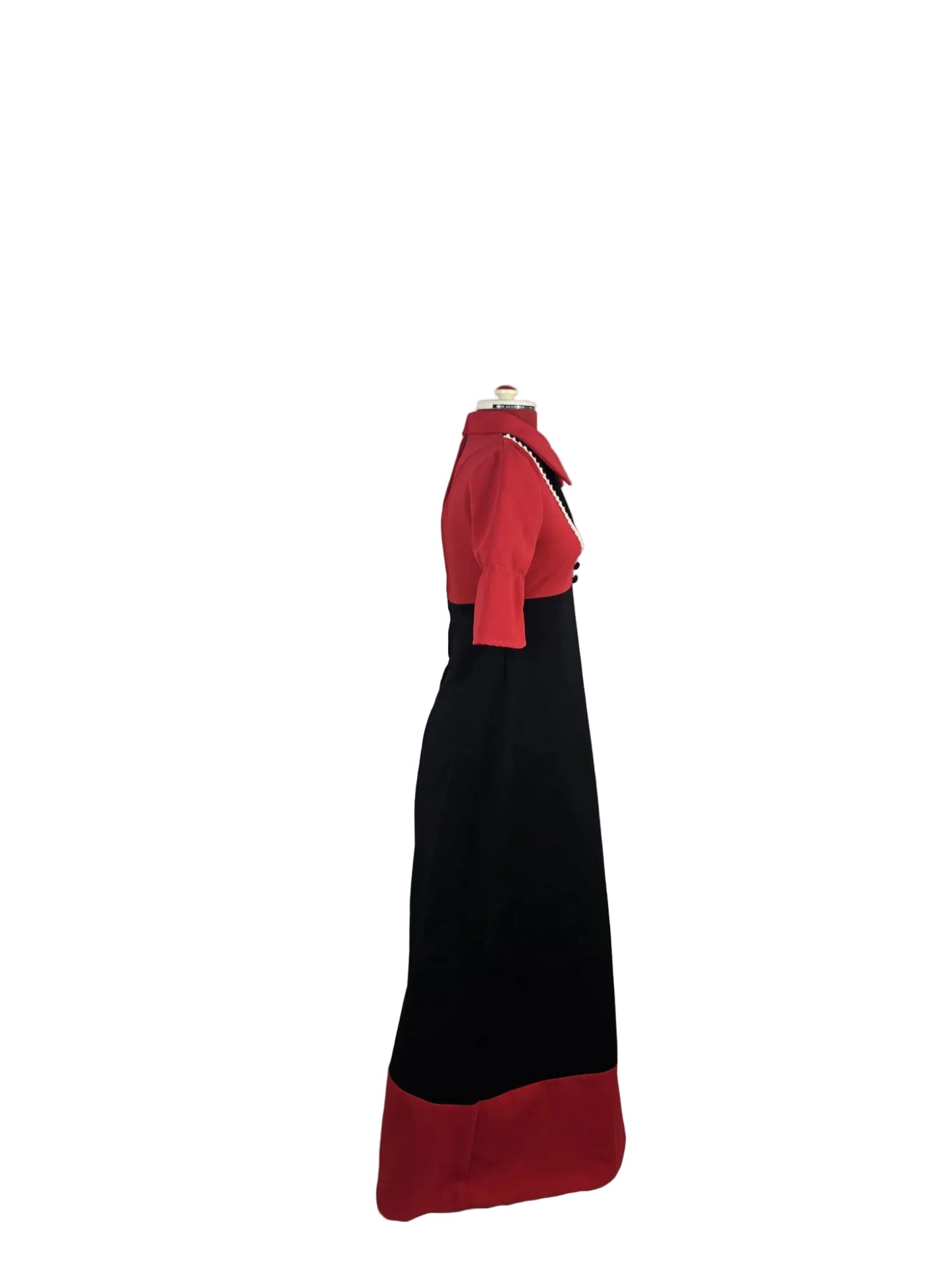 1970s Ranett Modeller Contrast Collar Dress