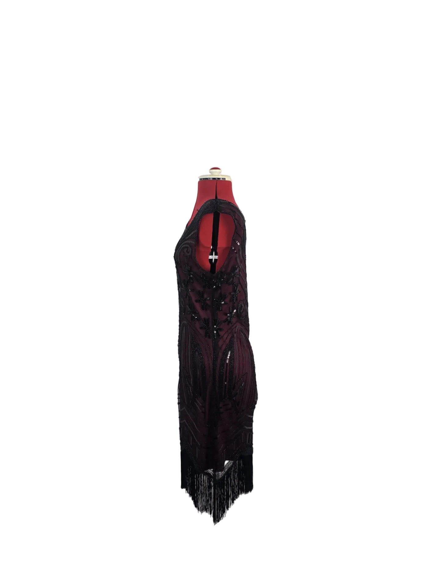 Vintage-inspired 1920s Beaded Fringe Dress (likely 1980s revival)
