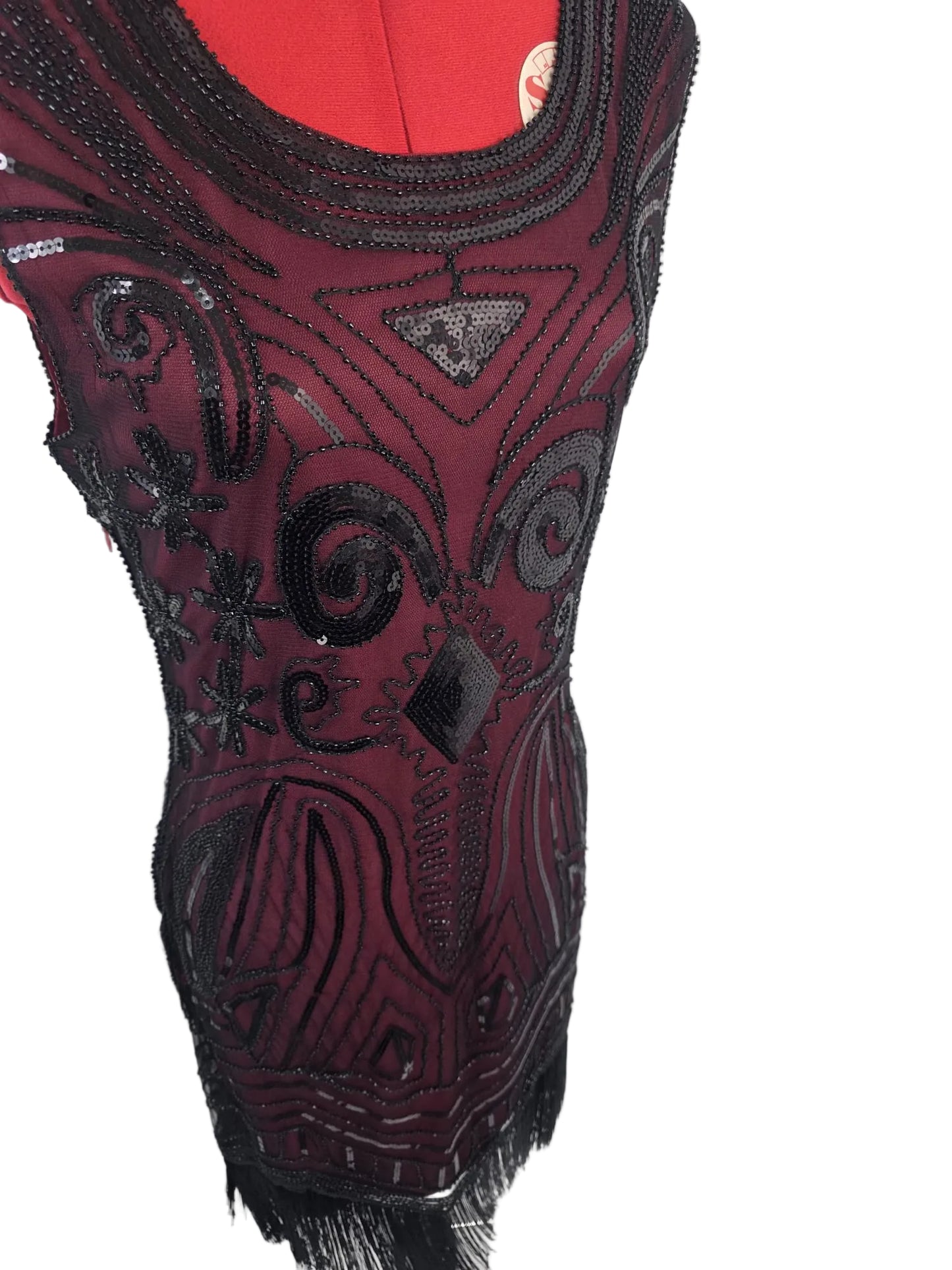 Vintage-inspired 1920s Beaded Fringe Dress (likely 1980s revival)