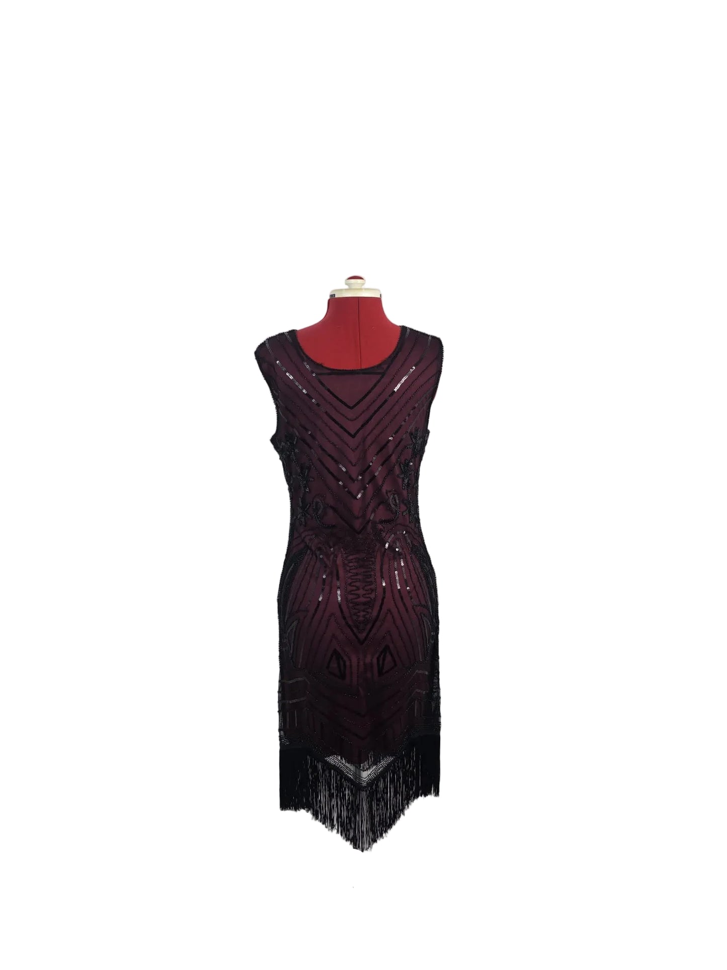 Vintage-inspired 1920s Beaded Fringe Dress (likely 1980s revival)