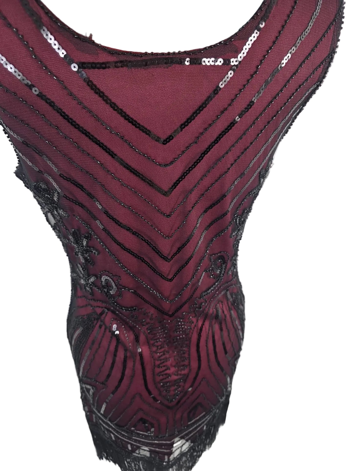 Vintage-inspired 1920s Beaded Fringe Dress (likely 1980s revival)