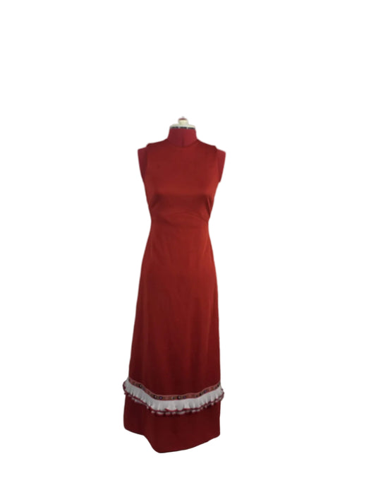 late 1960s Handmade Open Back Evening Dress
