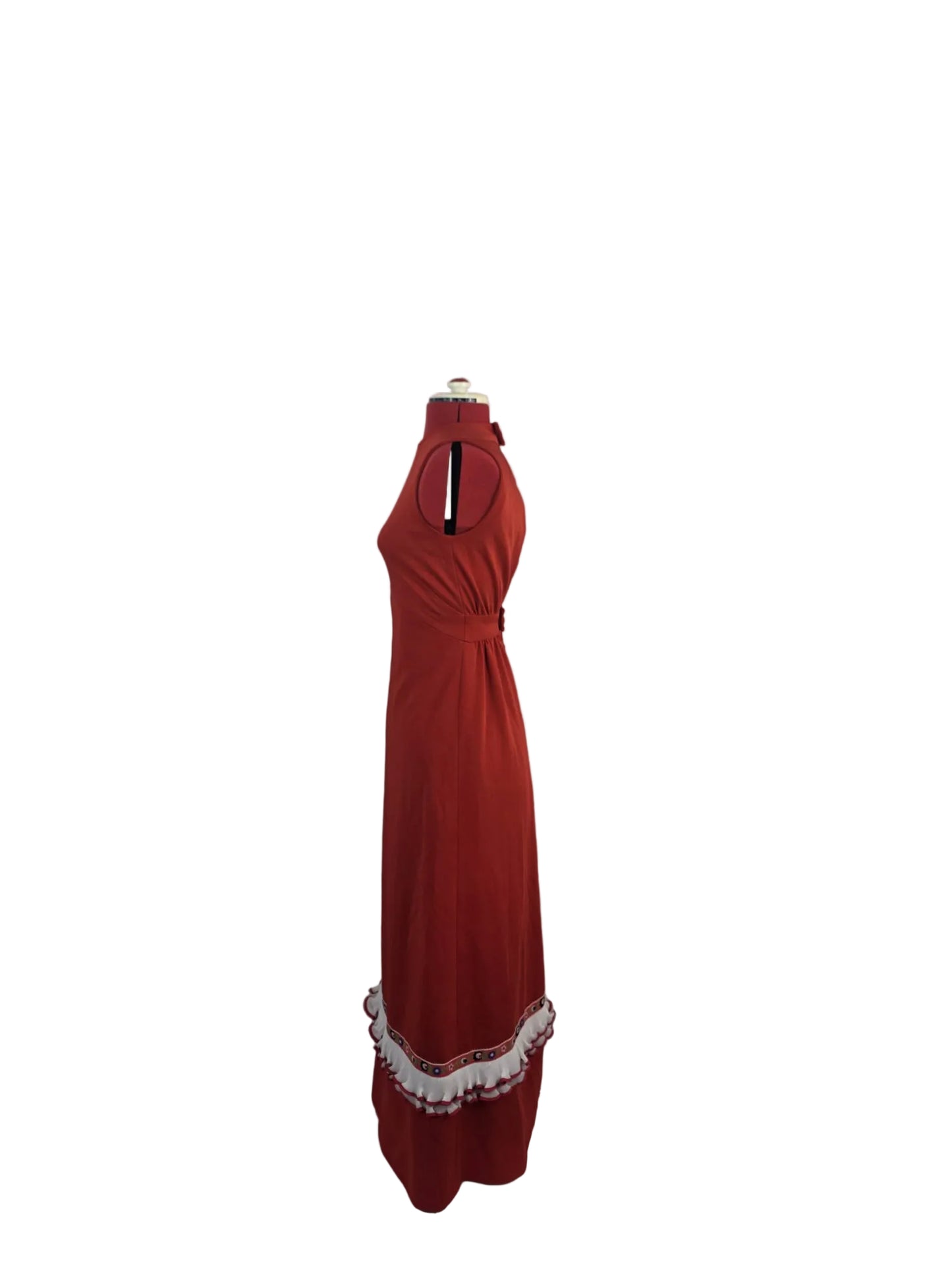 late 1960s Handmade Open Back Evening Dress