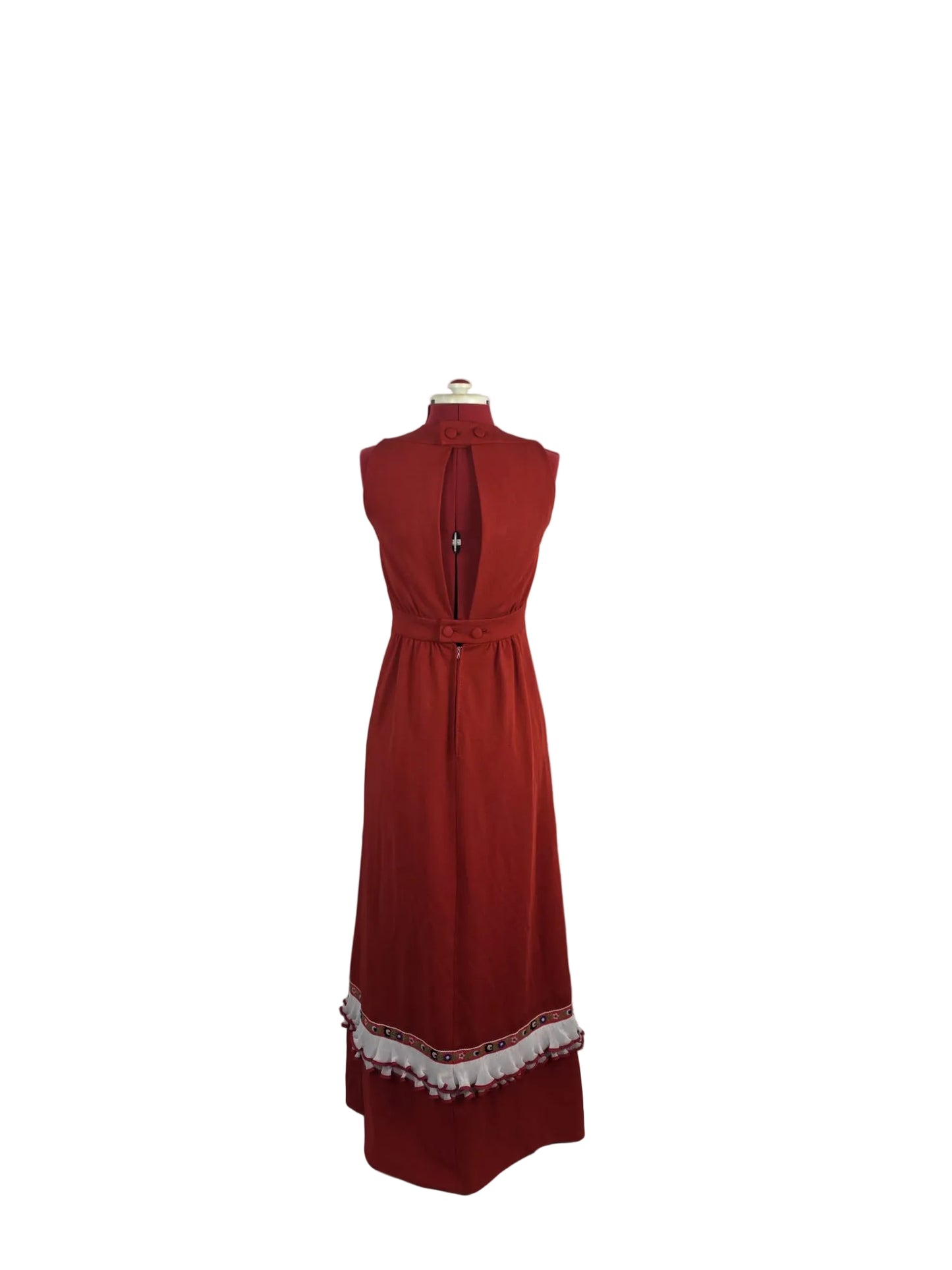 late 1960s Handmade Open Back Evening Dress
