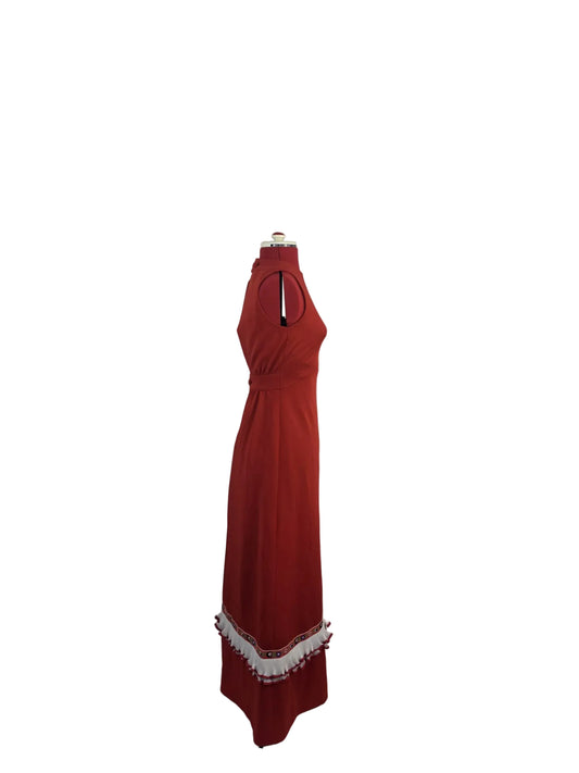 late 1960s Handmade Open Back Evening Dress