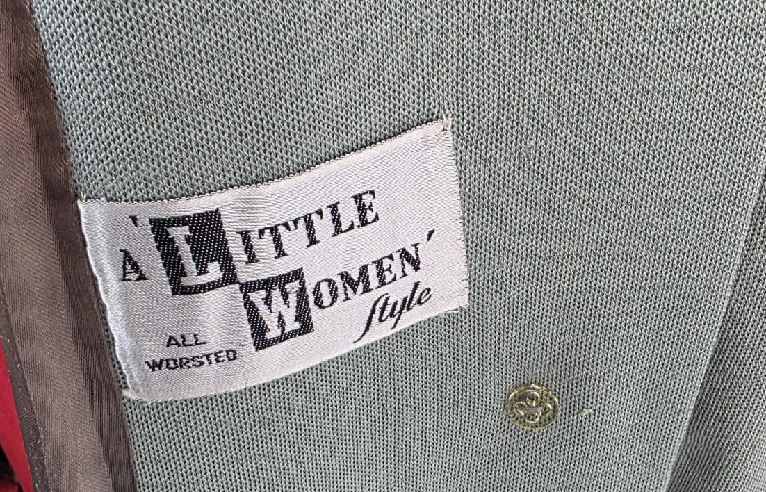 1960s Genuine Vintage All Wool Coat Little Women Style Grey Bow Detail