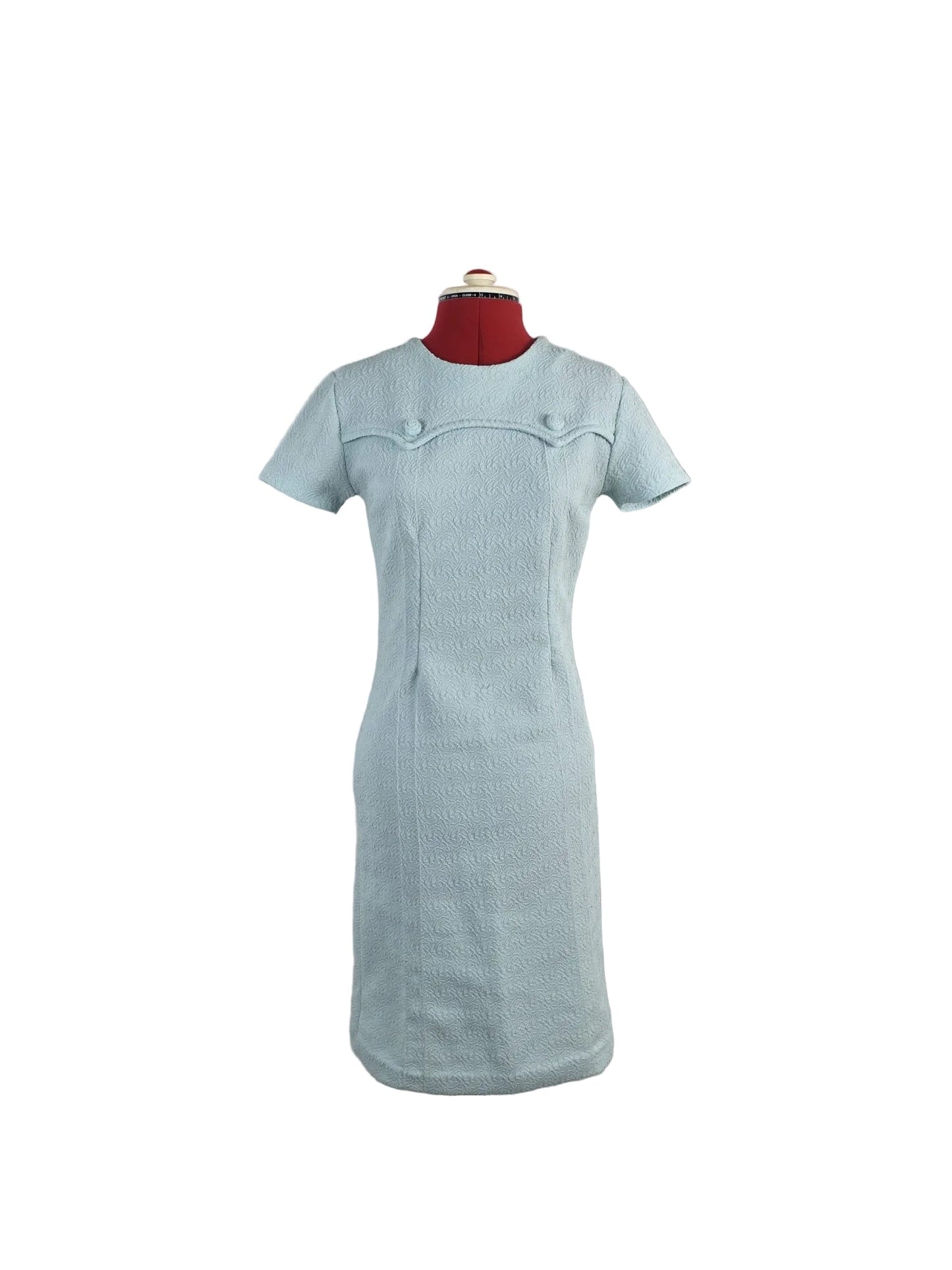 1960s Crimplene Textured Shift Dress