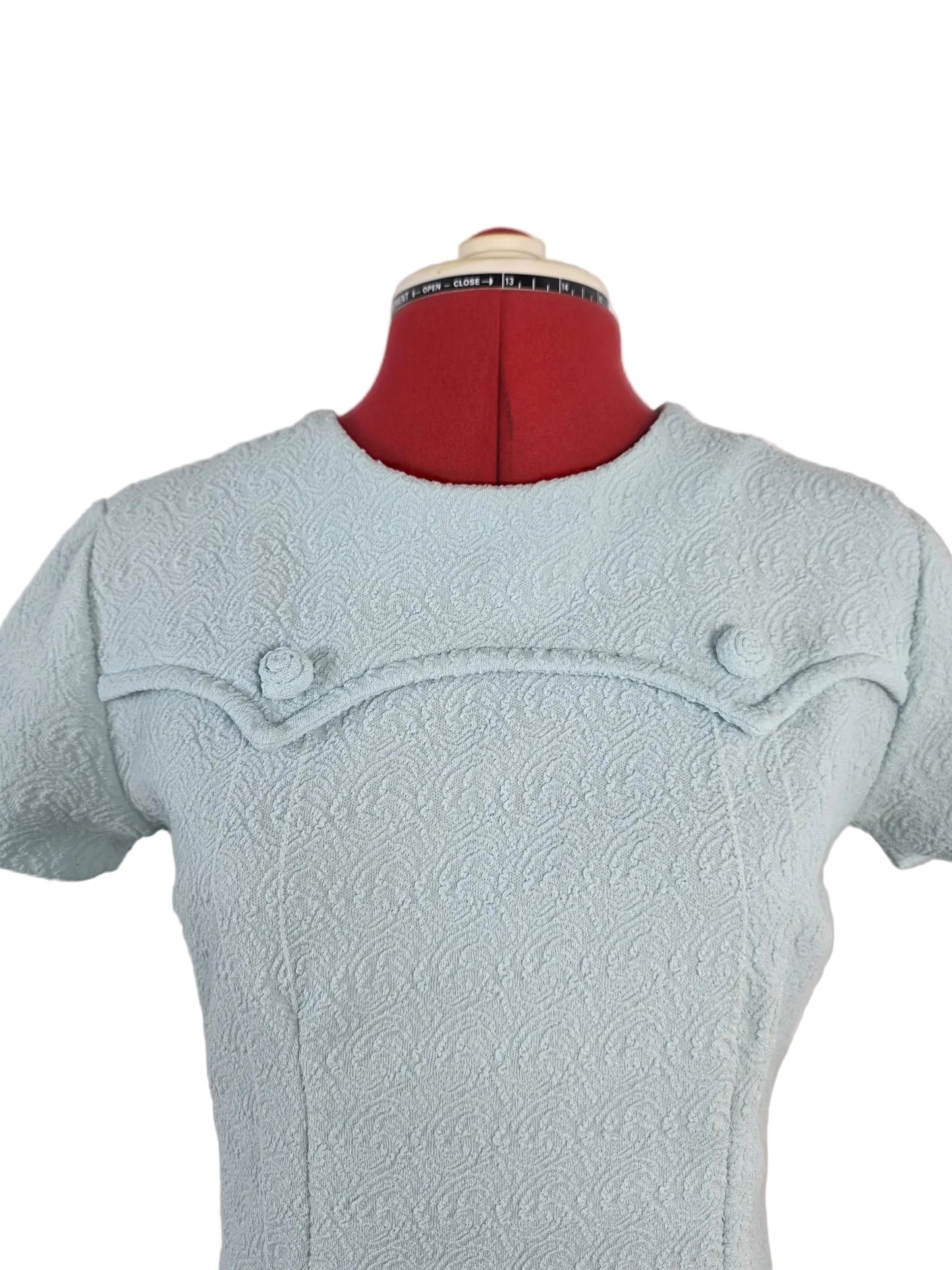 1960s Crimplene Textured Shift Dress