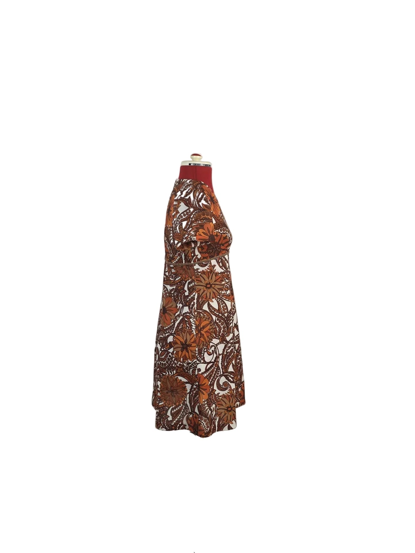 late 1960s Handmade Psychedelic Floral Mini Dress