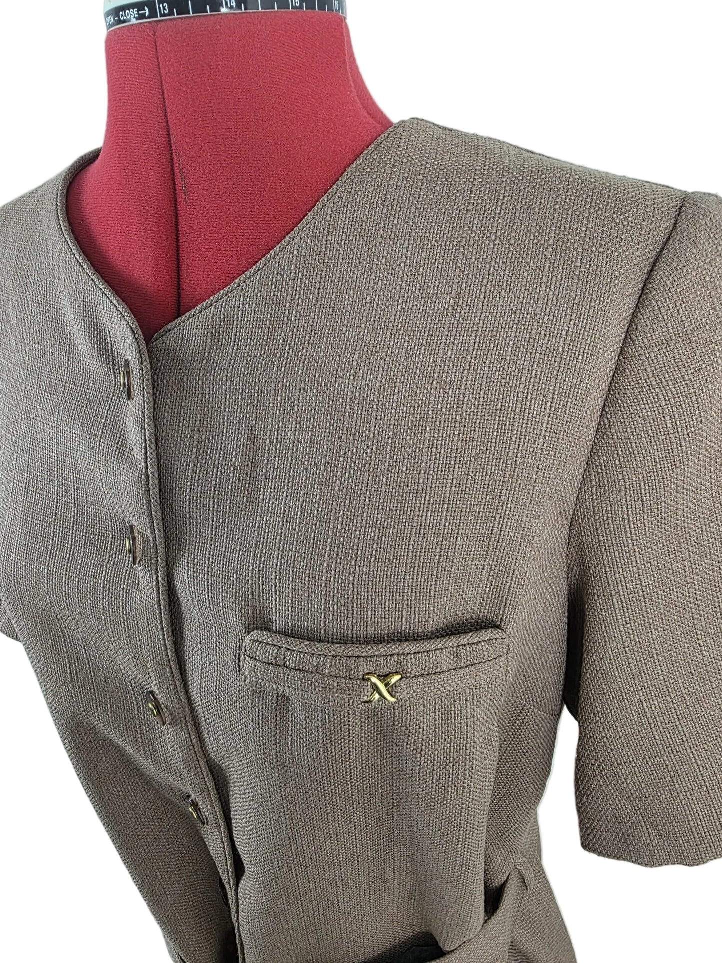 1970s Tailored Day Dress,  Daxon Belted Minimal