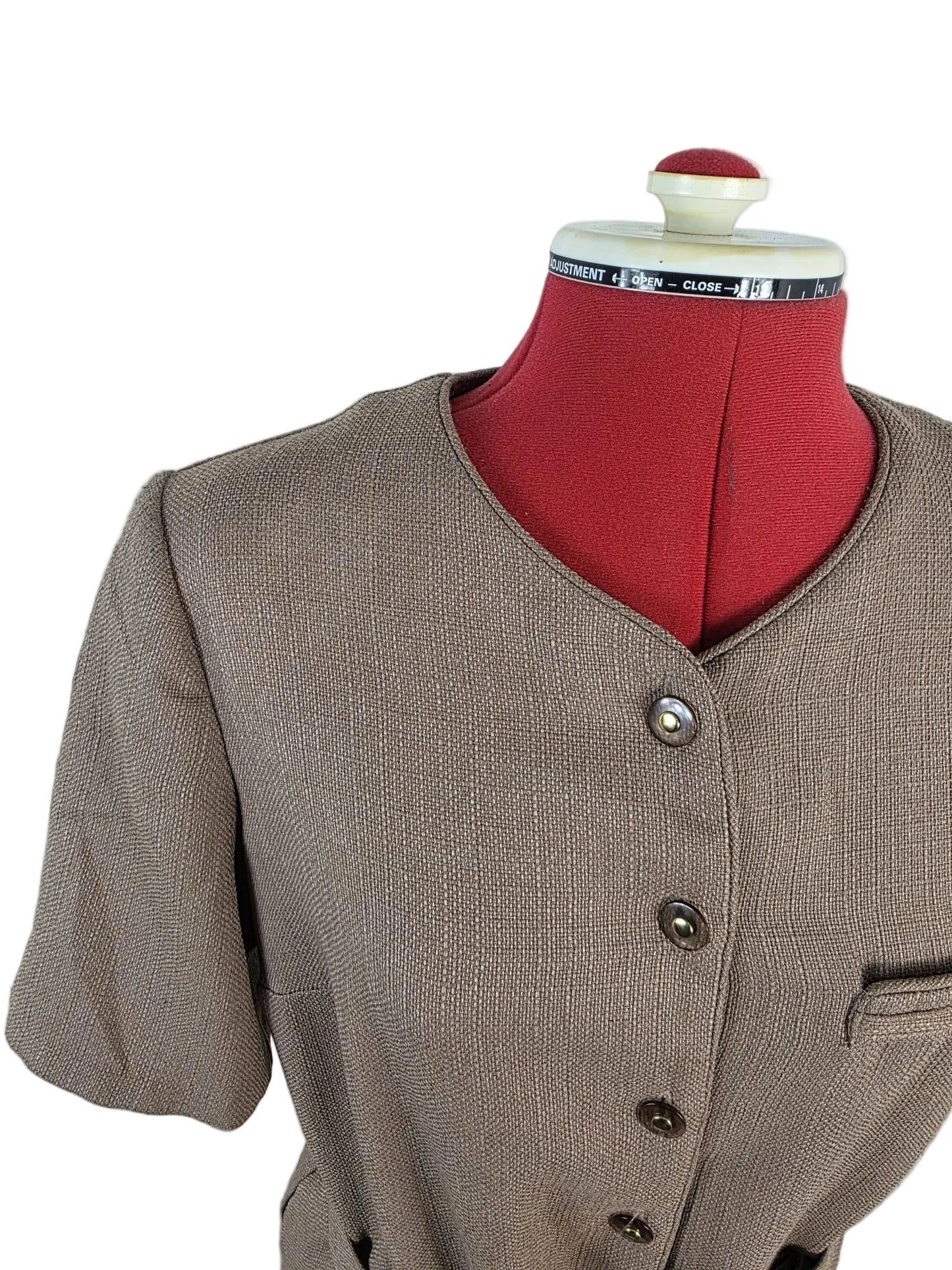 1970s Tailored Day Dress,  Daxon Belted Minimal