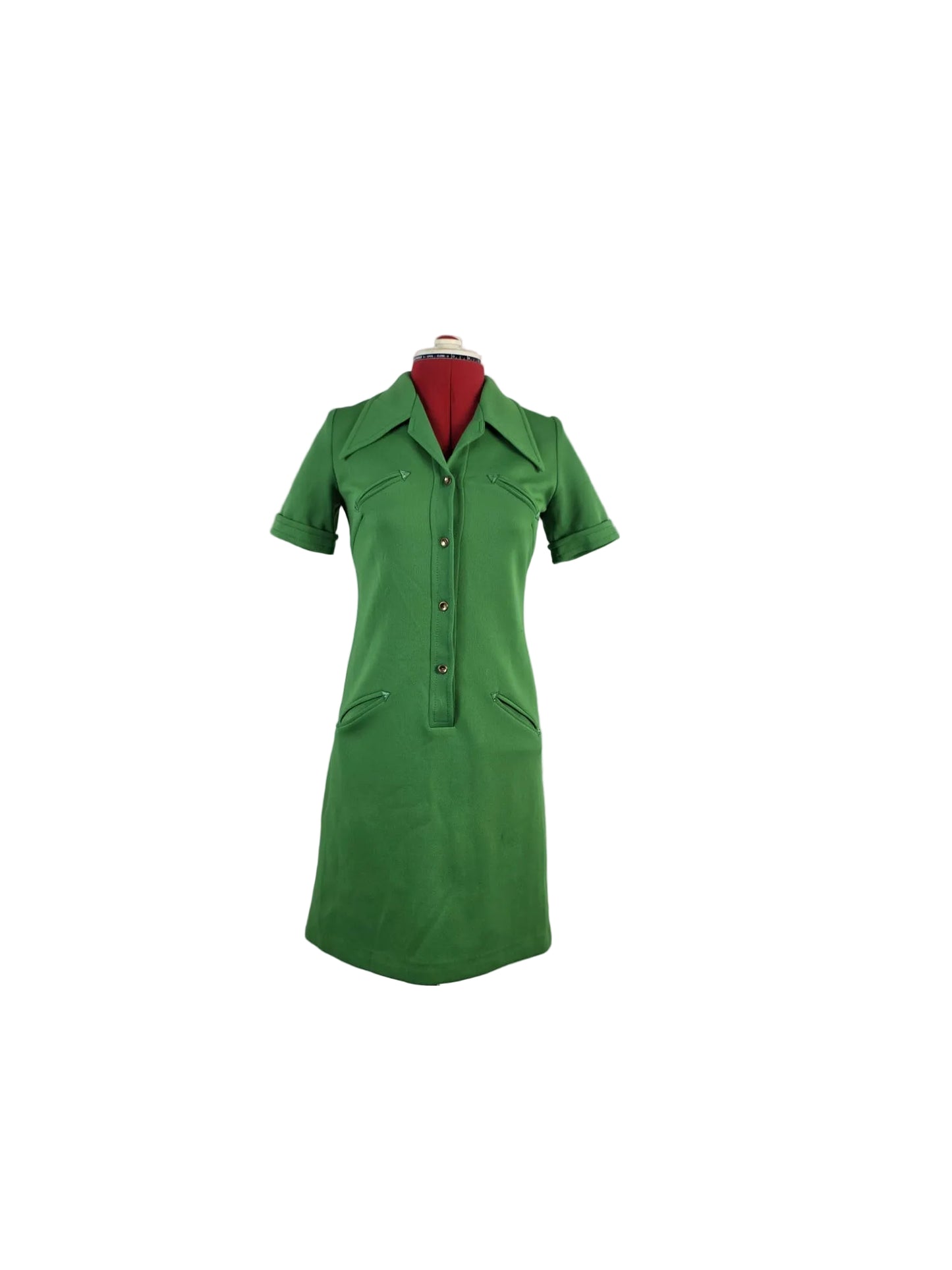 1970s Mod Mini Dress Lapidus Sweden Crimplene